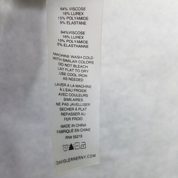 David Lerner Shimmer Stripe Top Women's XL V-Neck Puff 3/4 Sleeve Gold Red NEW - Picture 13 of 16